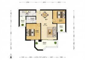 帝奥世伦名郡 2室1厅1卫 91m&sup2;