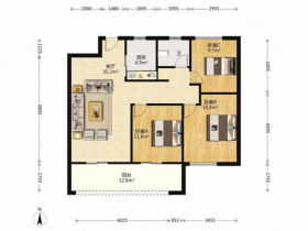远创东樾 3室2厅1卫 107m&sup2;