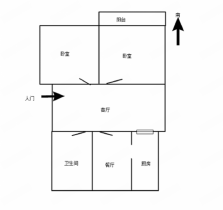 望江楼小区 2室1厅1卫 70m²
