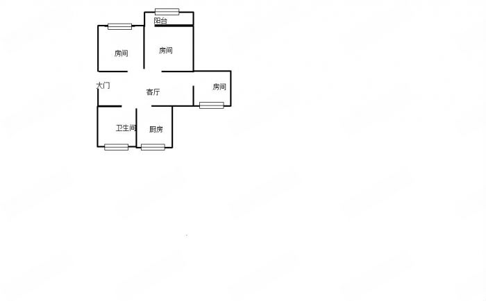 汇园 3室1厅1卫 72m&sup2;