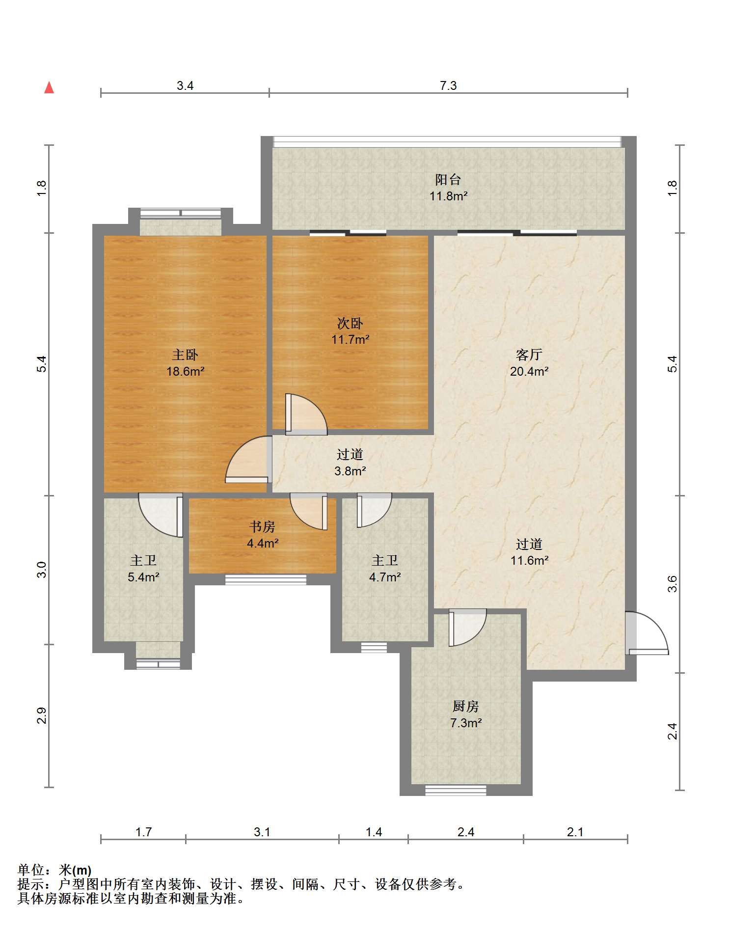 华润悦锦湾 3室2厅2卫 115m&sup2;