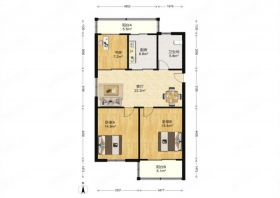段家坝小园 2室2厅1卫 96.5m&sup2;