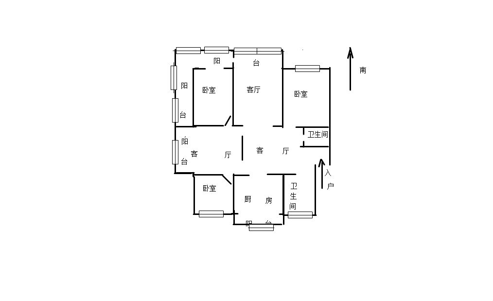 莲花苑 4室2厅1卫 139m&sup2;