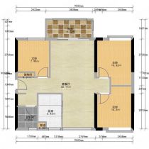 天虹花园 3室2厅1卫 112m&sup2;
