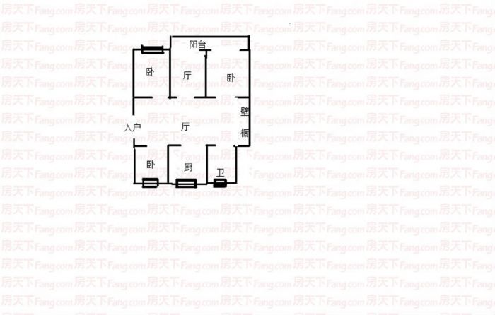 瑞丰花园 3室2厅1卫 118m&sup2;