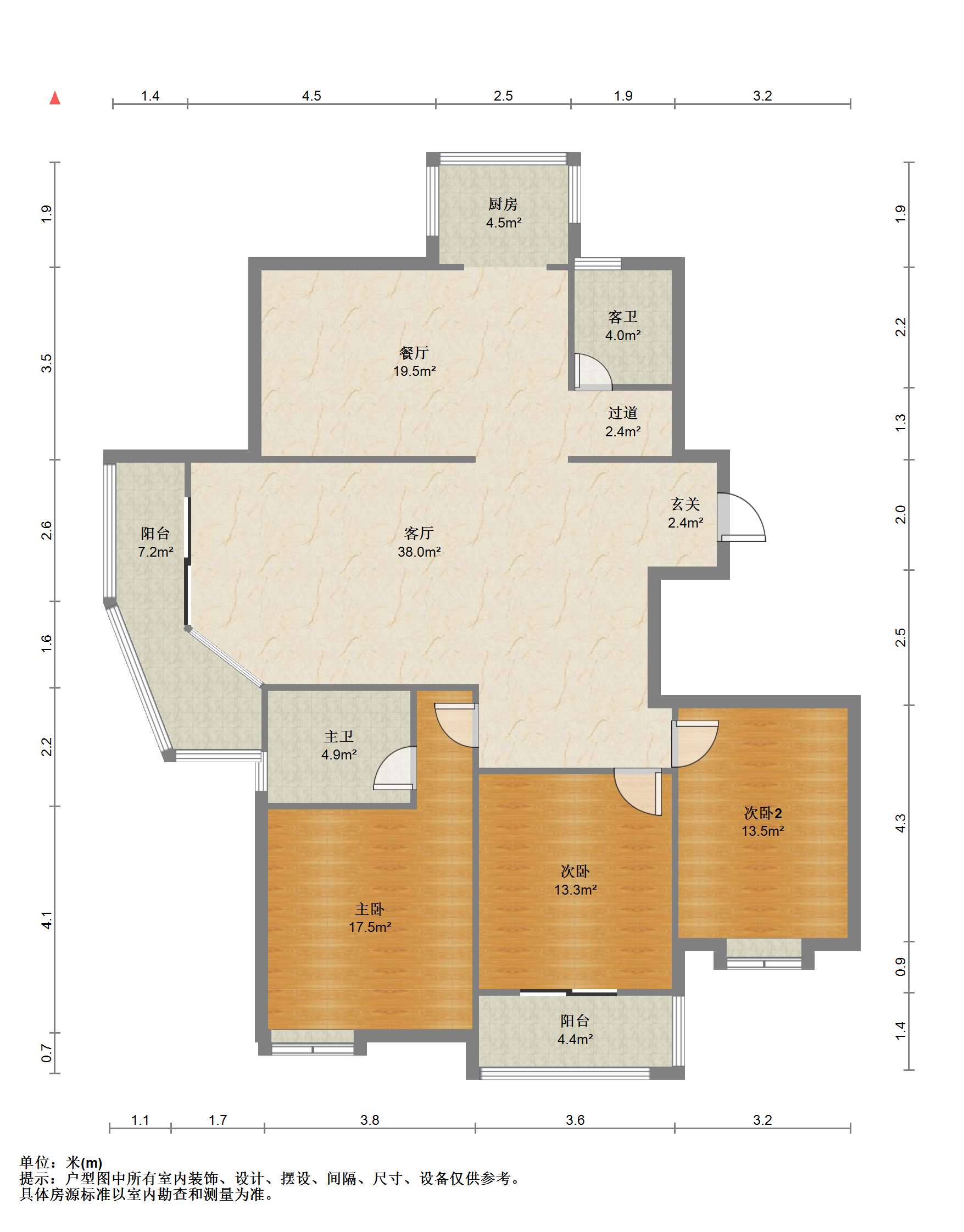 天安花园 3室3厅1卫 161.00m&sup2;