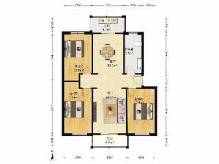 光明幸福天地 3室2厅1卫 117m&sup2;