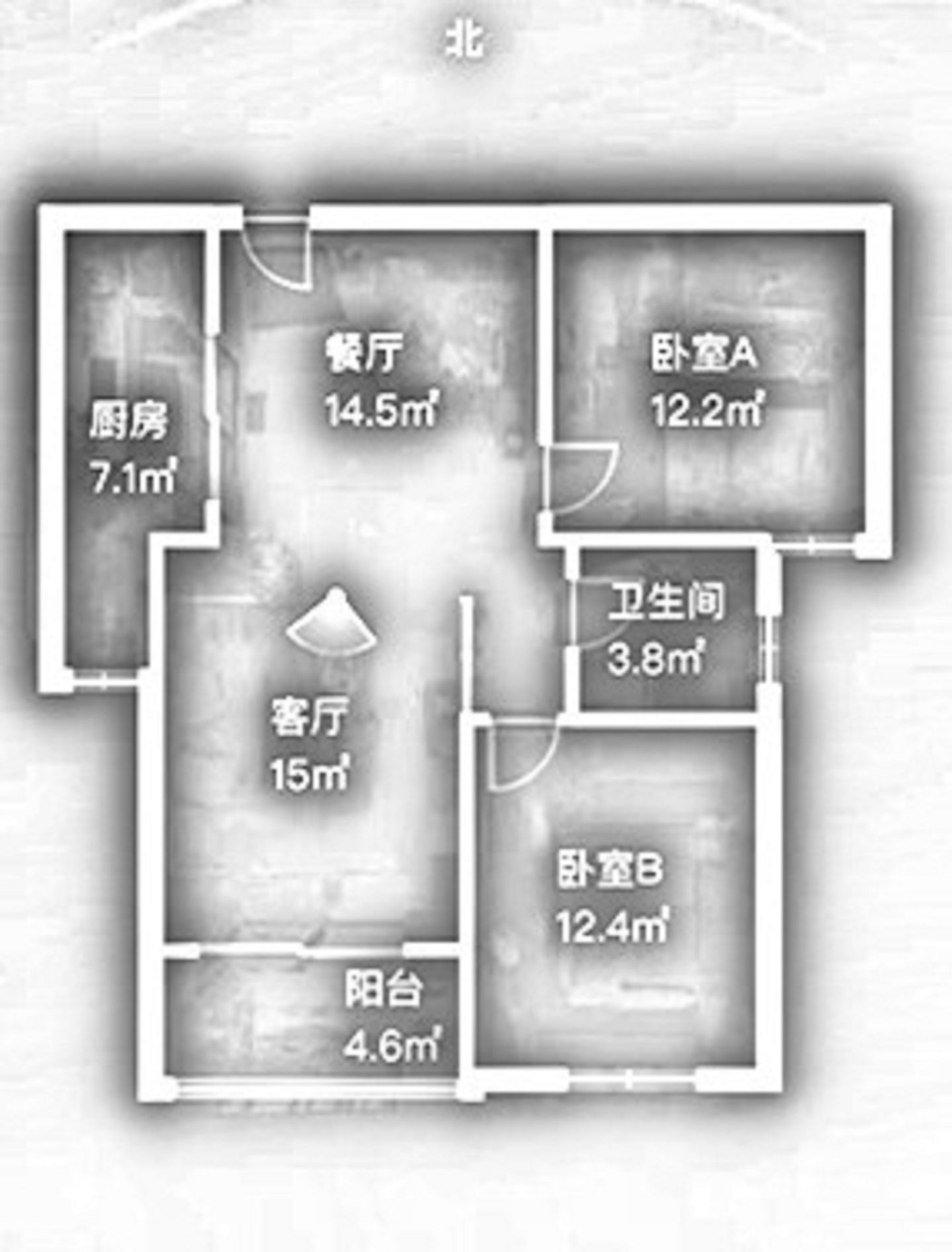 江景苑小区 2室2厅1卫 88.00m&sup2;