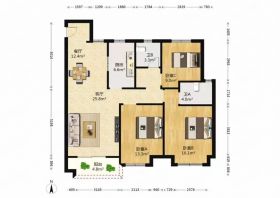 保利香槟国际 3室2厅2卫 118m&sup2;