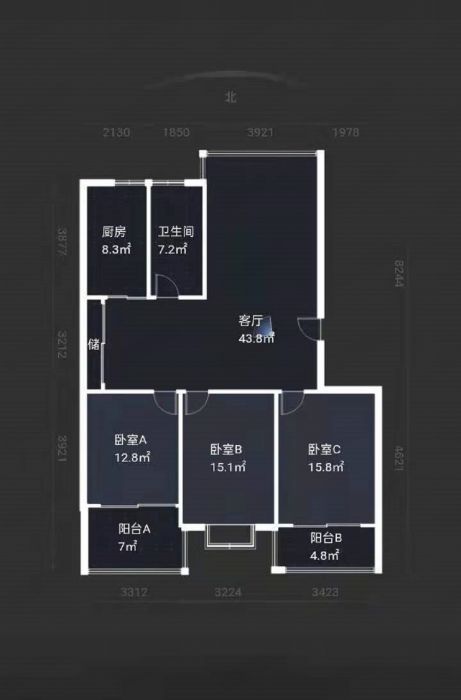 南方公寓 3室2厅2卫 143.59m&sup2;