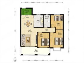 华强城 3室2厅1卫 109m&sup2;