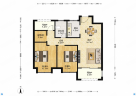 新城香溢紫郡 3室2厅1卫 97m&sup2;