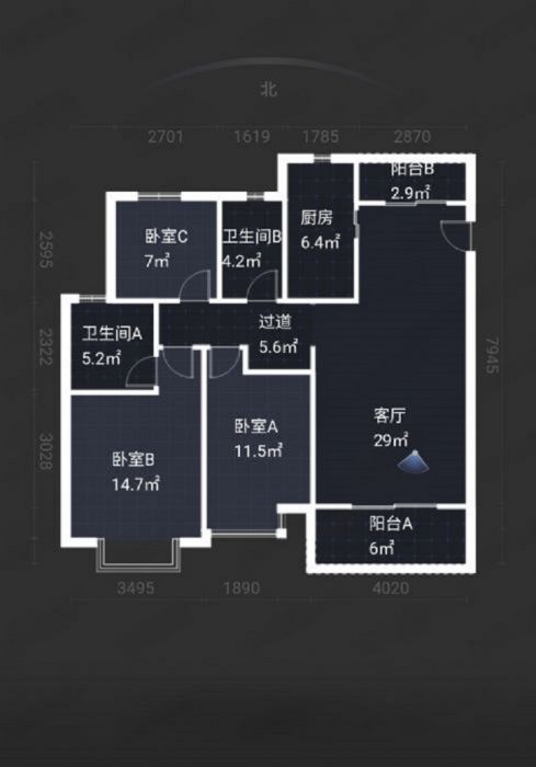 恒大悦珑湾 3室2厅2卫 120.00m&sup2;
