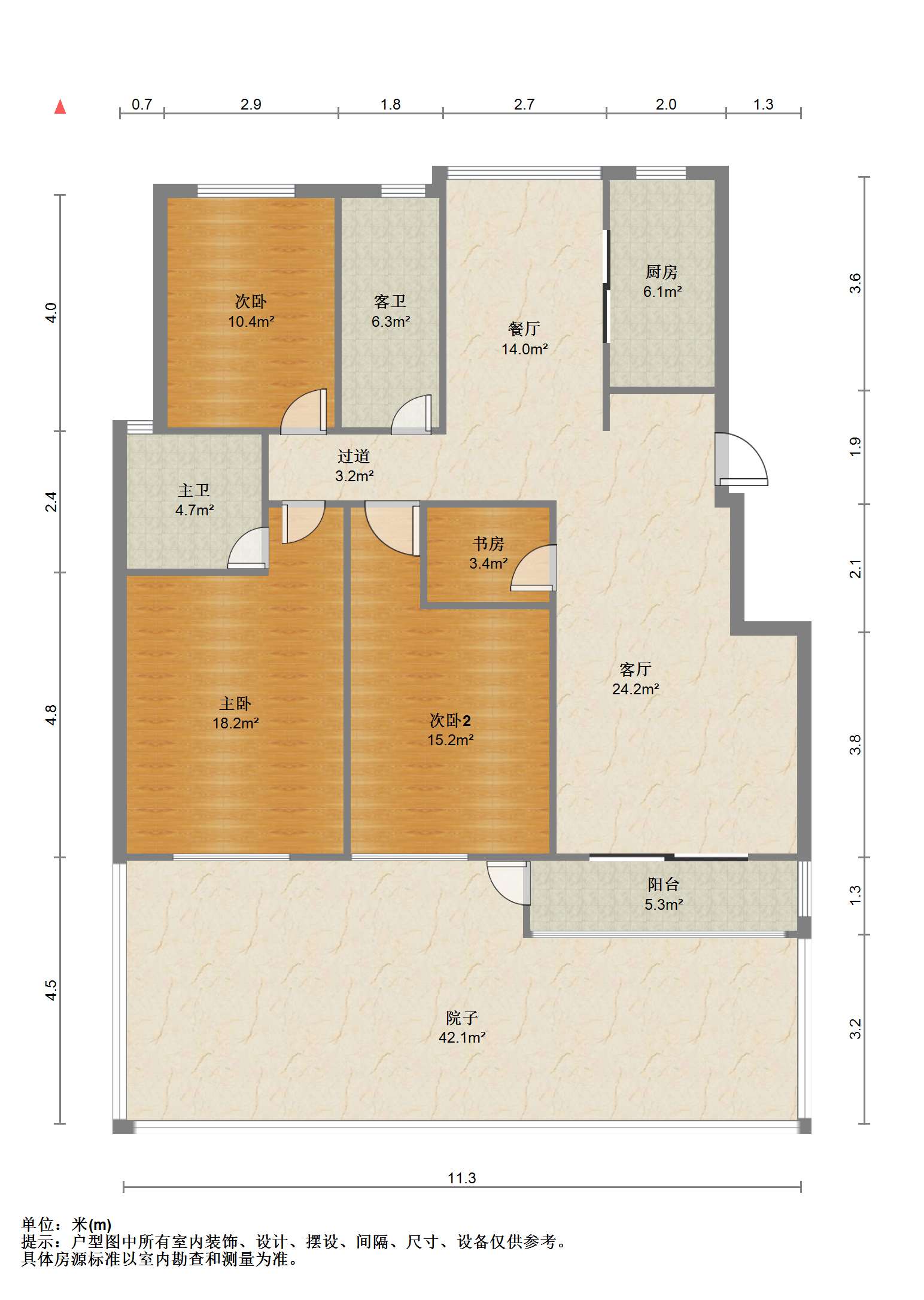 金水湾花园 3室2厅2卫 144m&sup2;