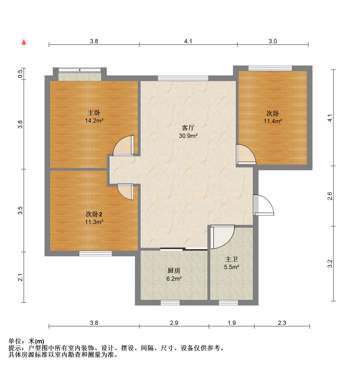 衡通嘉苑 3室2厅1卫 110.00m&sup2;