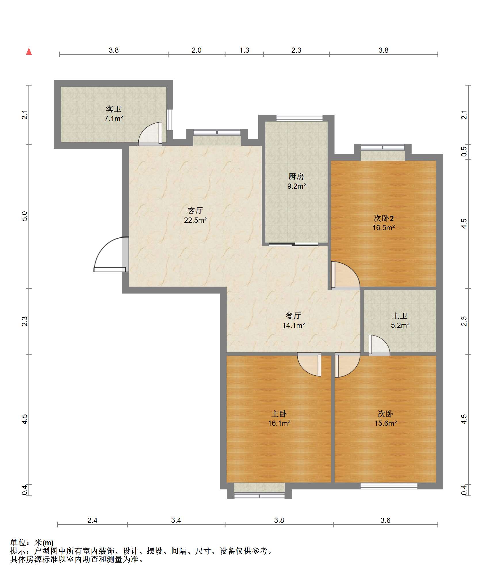 天一裕景苑 3室2厅1卫 131m&sup2;