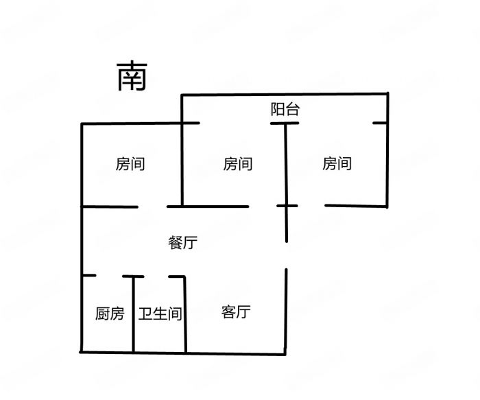 滨江花园 3室2厅1卫 126m&sup2;