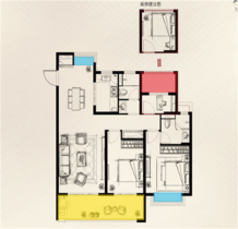 时光漫城 3室2厅2卫 117.00m&sup2;