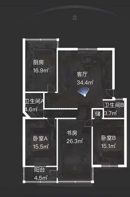 三喜花苑 3室2厅2卫 131.64m&sup2;