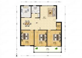 金鑫苑 3室2厅1卫 133.36m&sup2;