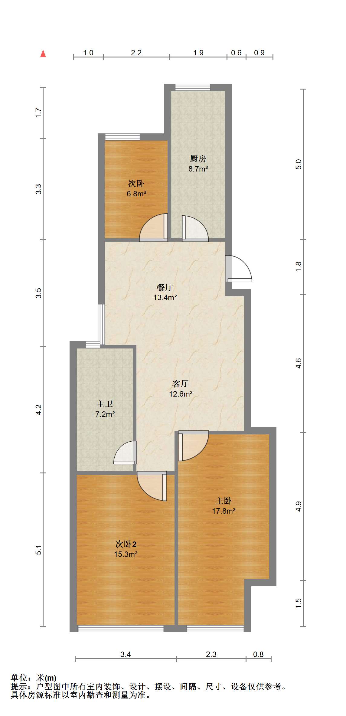 新东方花苑 3室1厅1卫 101.71m&sup2;