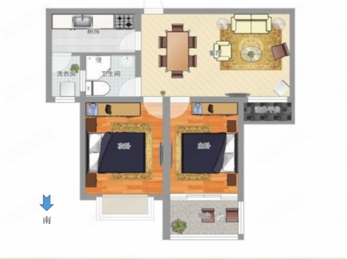 惠泽苑 2室1厅1卫 86.5m&sup2;