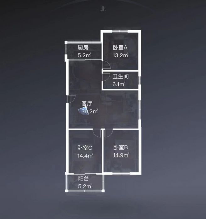 城港花苑 3室2厅1卫 110m&sup2;