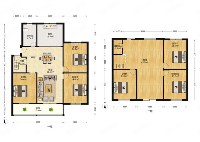 城港花苑西区 3室2厅2卫 120m&sup2;