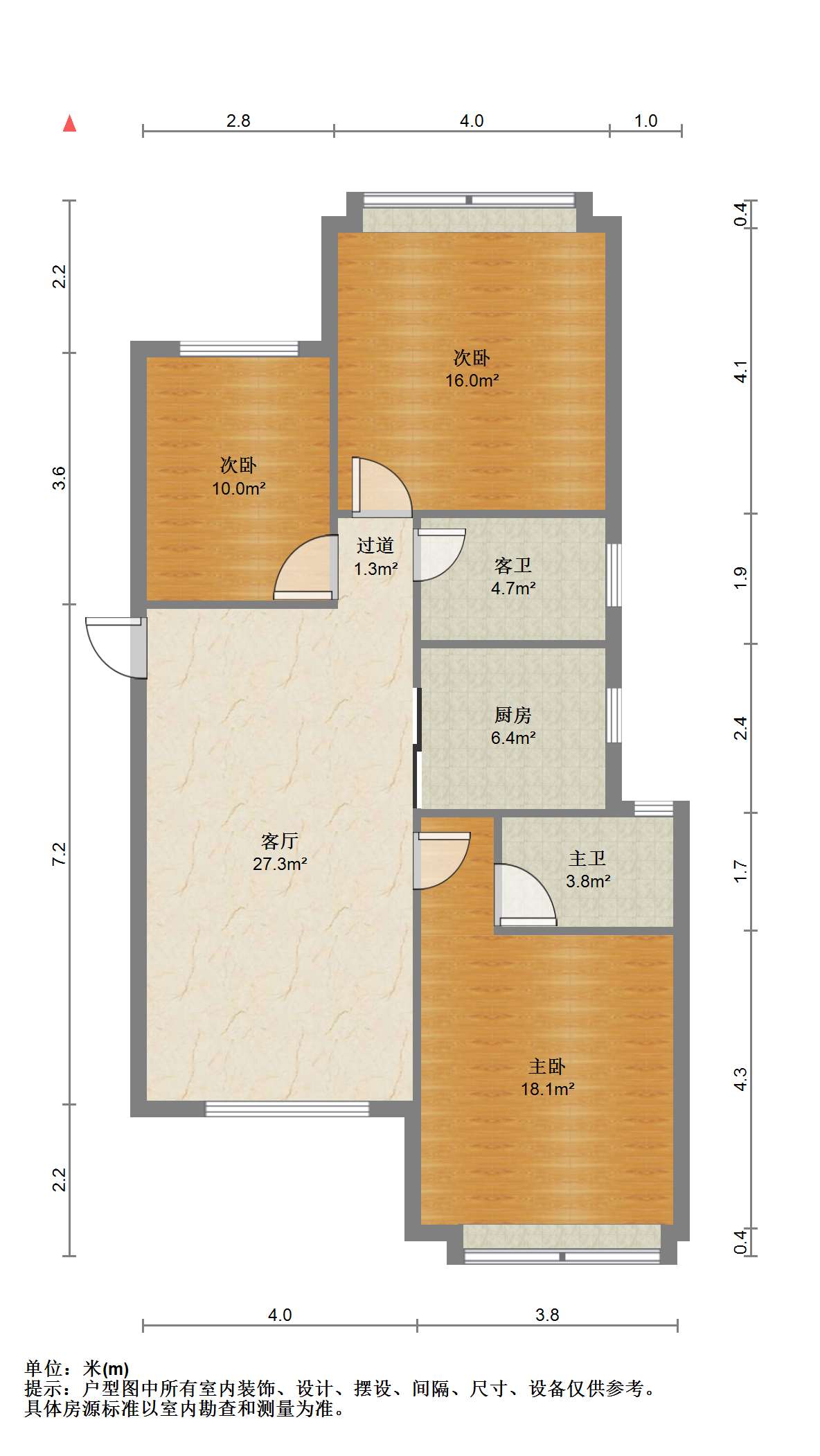 悦达悦海名邸 3室1厅2卫 116.24m&sup2;