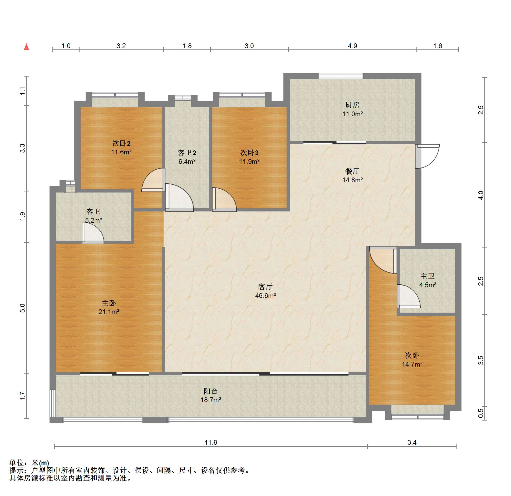 建发御珑湾 4室2厅2卫 185.744m&sup2;