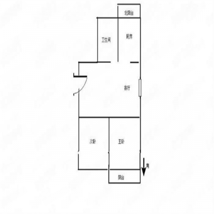 景明花苑 2室2厅1卫 99.00m&sup2;