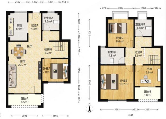 春风南岸西园 4室2厅2卫 167.43m&sup2;