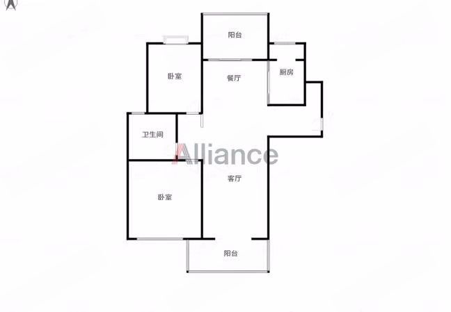 中南世纪城北区 2室2厅1卫 118.10m&sup2;