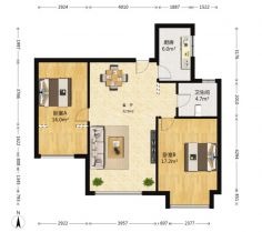 中南世纪花城一期 2室2厅1卫 98.70m&sup2;