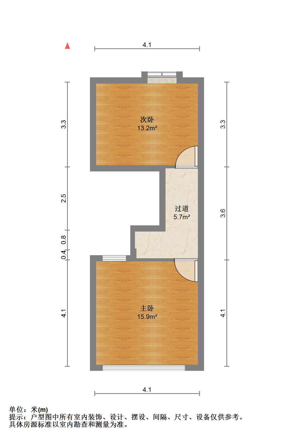 鸿运大厦 2室2厅1卫 64.00m&sup2;