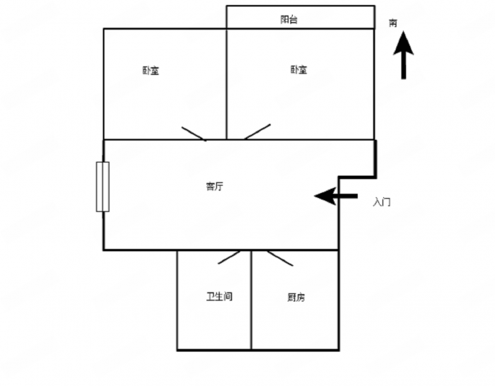 学田棕榈园 2室1厅1卫 70m&sup2;