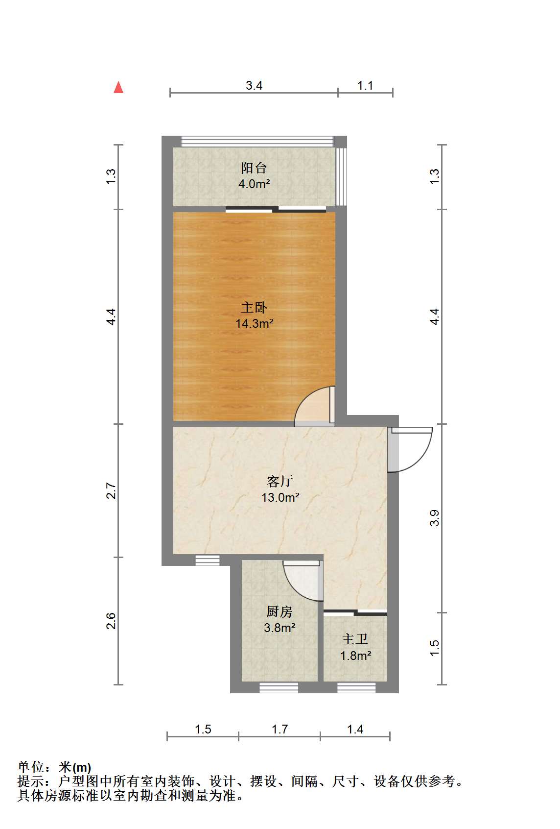 板桥南村东 1室1厅1卫 46.00m&sup2;