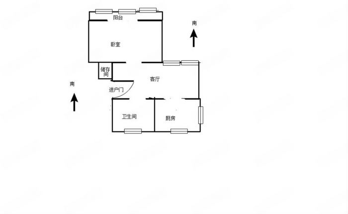 南川园 1室1厅1卫 44.59m&sup2;
