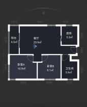 润华国际中心 3室2厅1卫 100m&sup2;