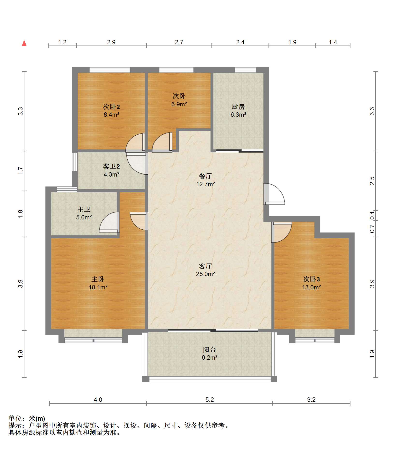 仁恒公园世纪 3室2厅2卫 133m&sup2;