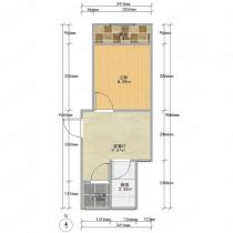 北濠桥新村 1室1厅1卫 45m&sup2;