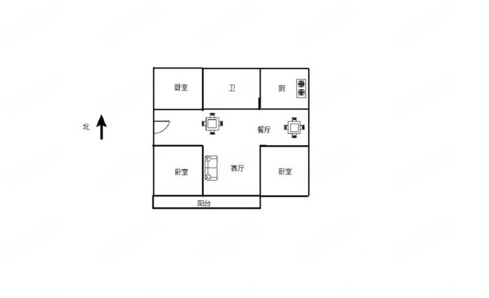 永和佳苑 3室2厅1卫 119.68m&sup2;