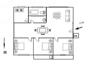 虹桥东村 3室1厅1卫 80m&sup2;