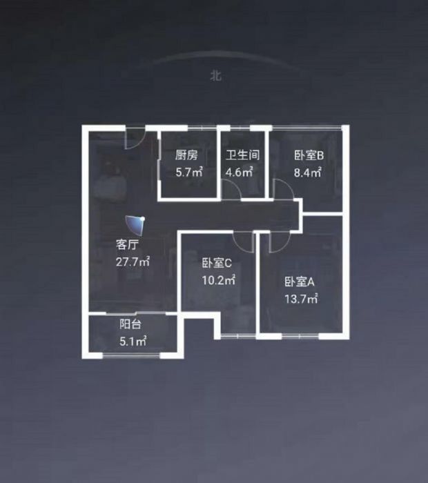 景瑞御府 3室2厅1卫 93m&sup2;