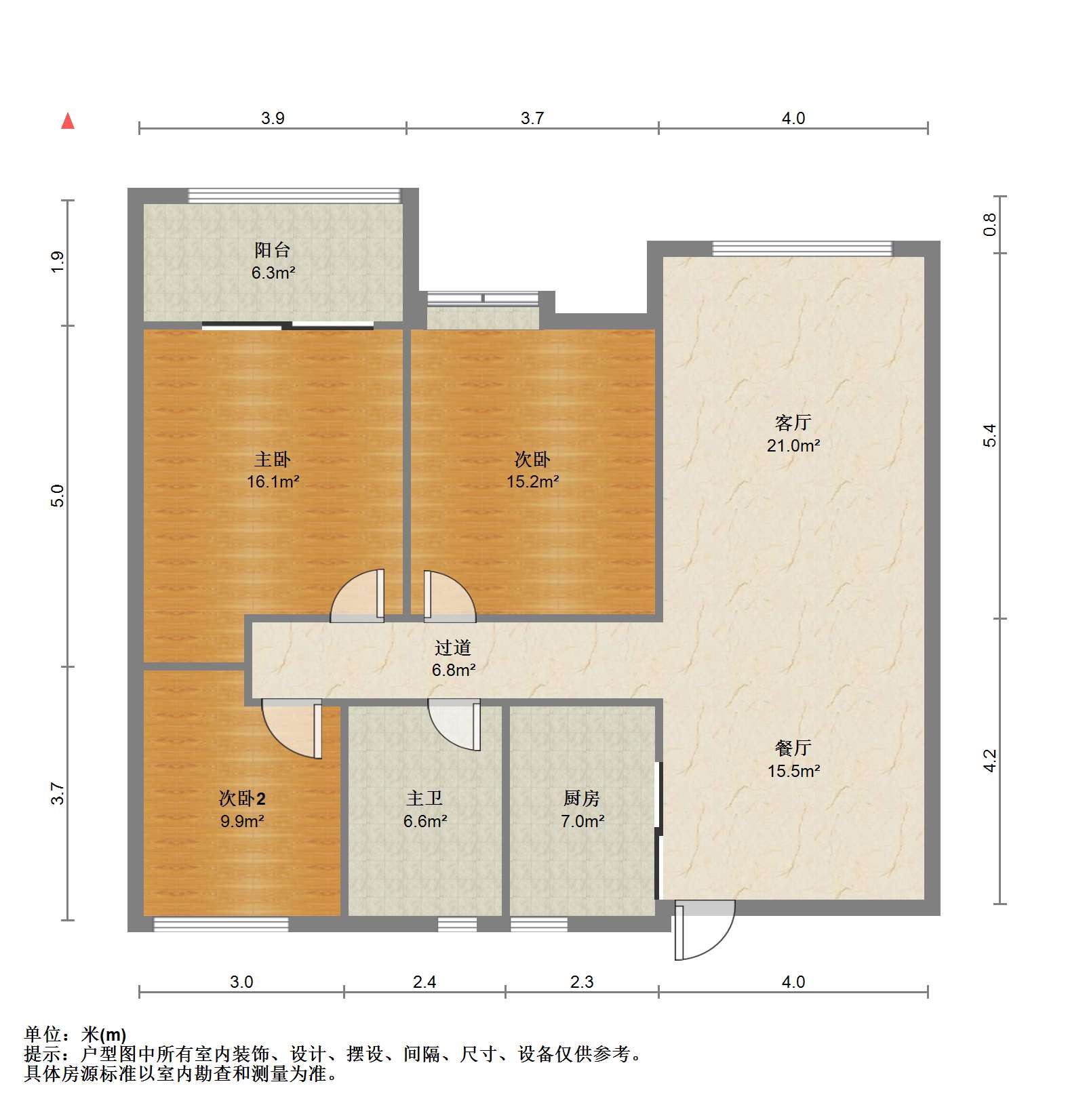 南山湖一号 3室2厅1卫 115m&sup2;