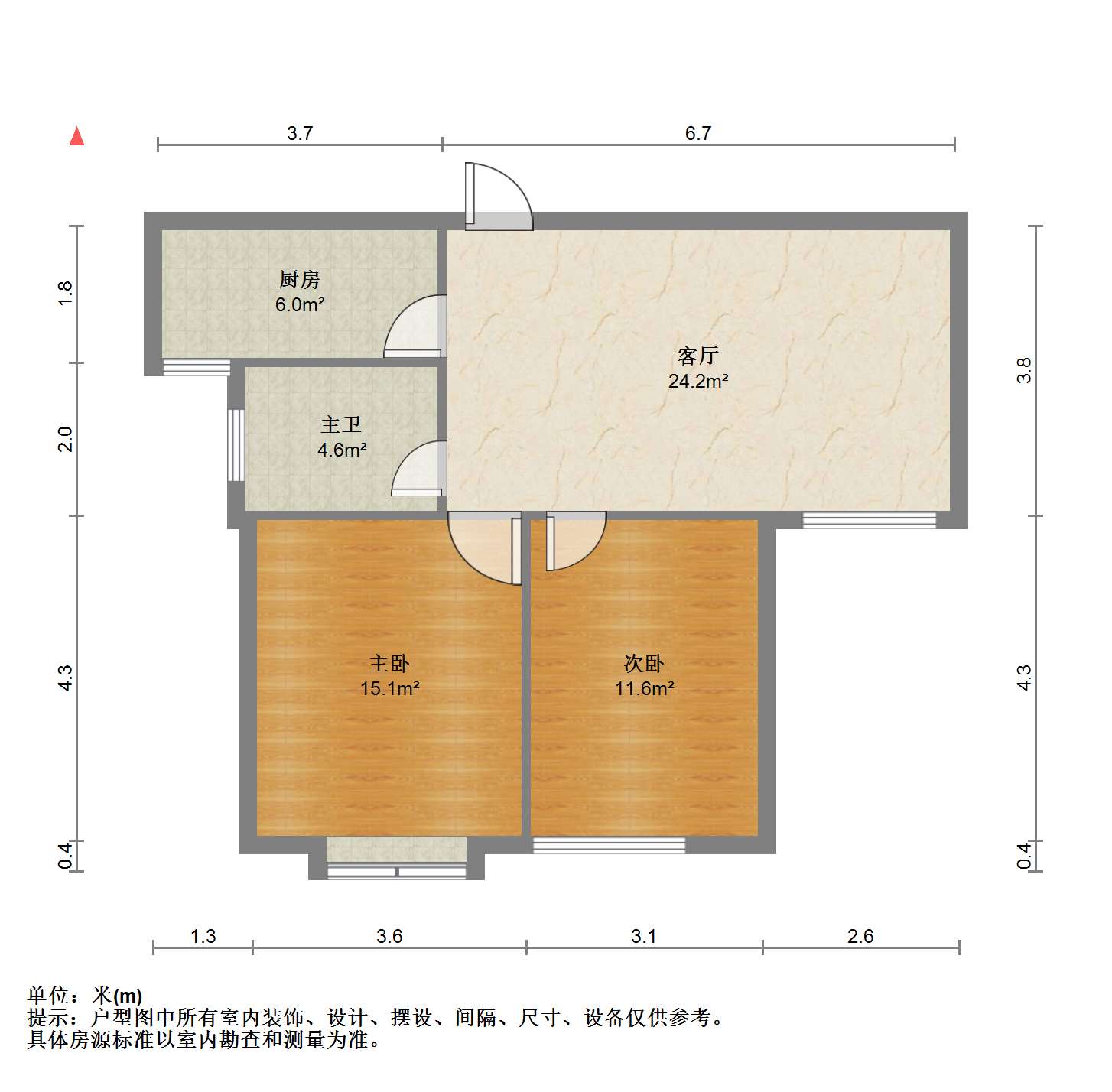 惠泽苑 2室1厅1卫 82.68m&sup2;