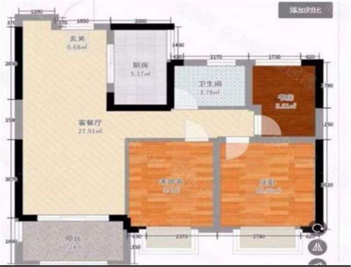 中南熙悦(南通经济技术开发区) 3室2厅1卫 91m&sup2;