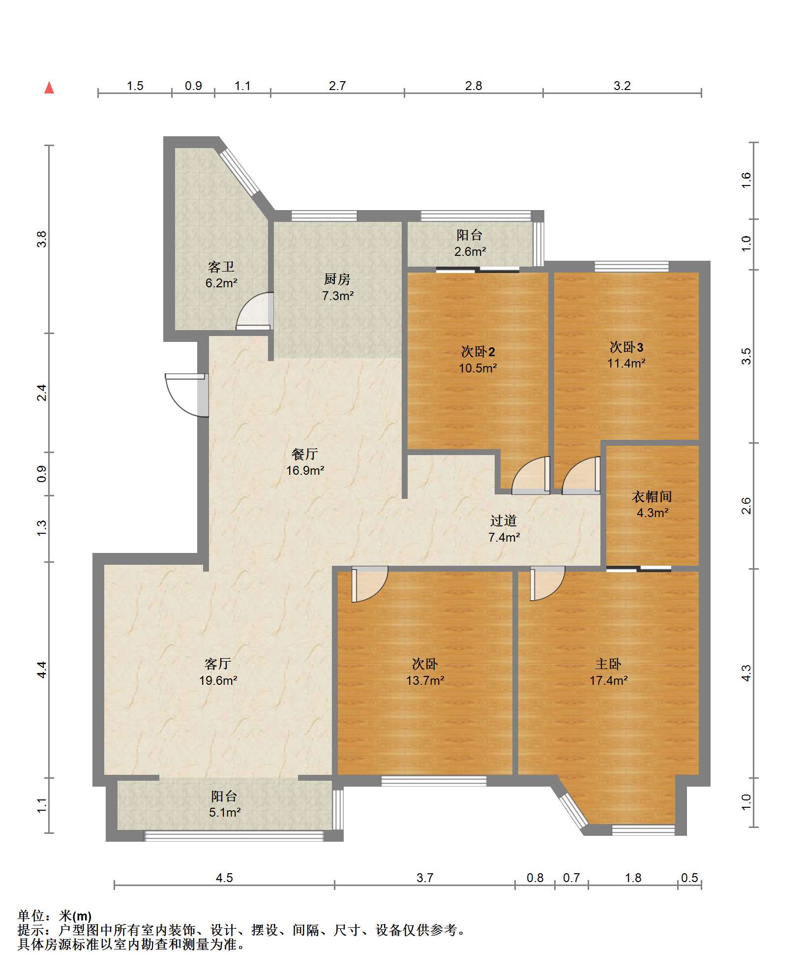 兆丰嘉园 4室2厅2卫 164m&sup2;