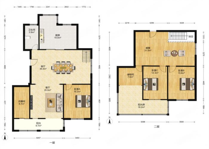 幸福新居 4室2厅2卫 143m&sup2;