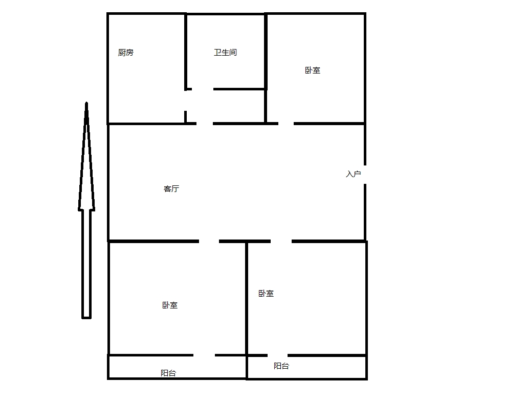 百花军宅苑 3室2厅1卫 100.69m&sup2;